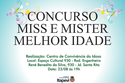  Concurso Miss e Mister 3ª Idade será neste sábado 23 em Itapevi