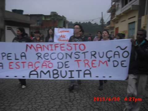  Moradores de Ambuitá vão as ruas e pedem construção de Estação de Trem e Ponte