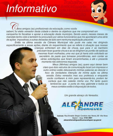  Informativo Vereador Alexandre Rodrigues