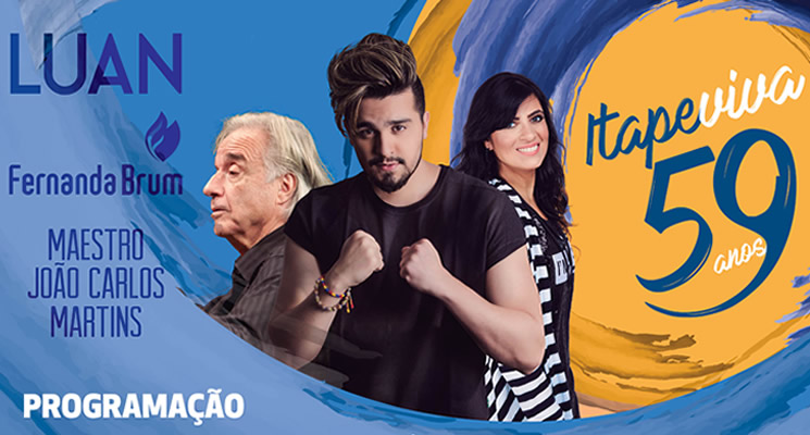  Aniversário de Itapevi terá shows de Luan Santana, Fernanda Brum e Maestro João Carlos Martins