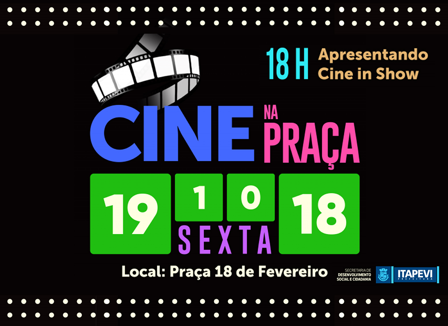  Praça 18 recebe cinema gratuito ao ar-livre em 26 de outubro