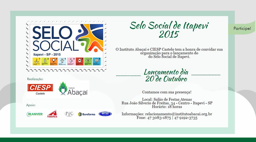  Itapevi recebe apresentação oficial do Projeto Selo Social dia 20