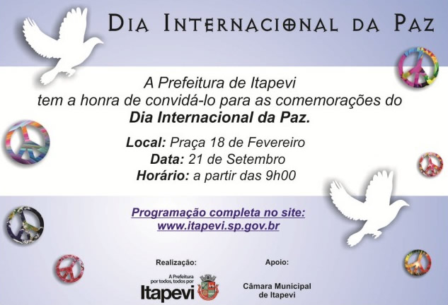  Itapevi celebra Dia Internacional da Paz dia 21/09