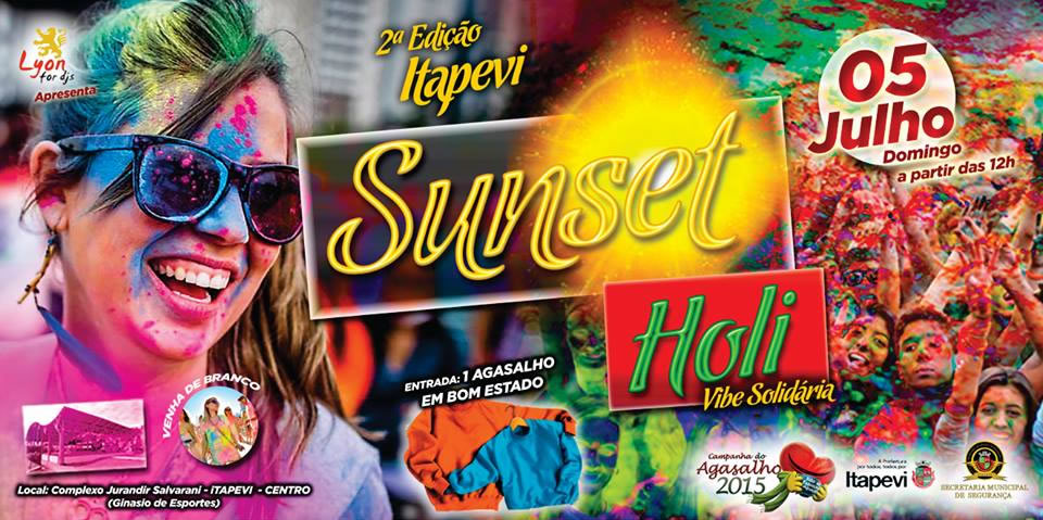  2ª Edição Itapevi Sunset Holi Vibe Solidária é dia 5 de julho