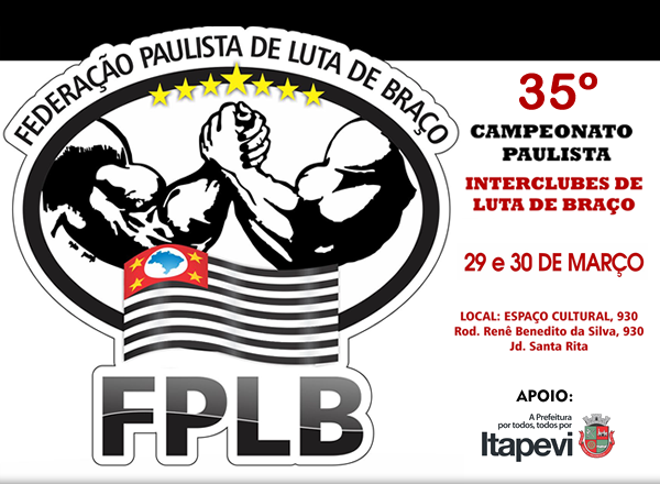  35º Campeonato Paulista de Luta de Braço será em Itapevi.