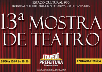  15ª Mostra de Teatro’ de Itapevi segue até 07 de julho