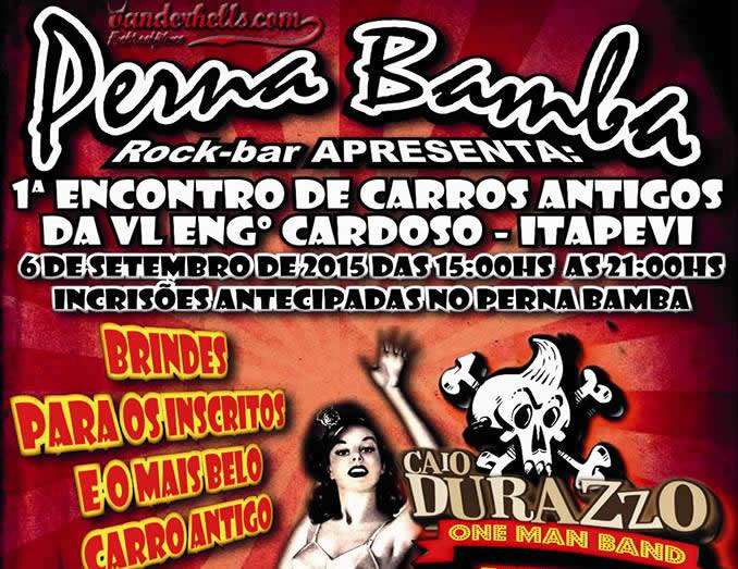  1º Encontro de Carros Antigos no Perna Bamba Rock Bar é domingo (6)